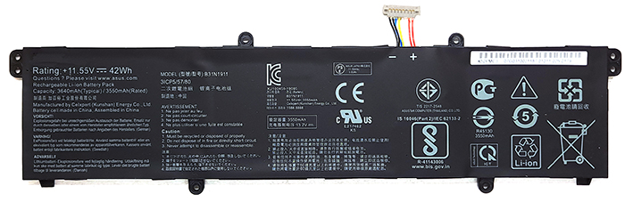 Laptop Battery Replacement for ASUS B31N1911 