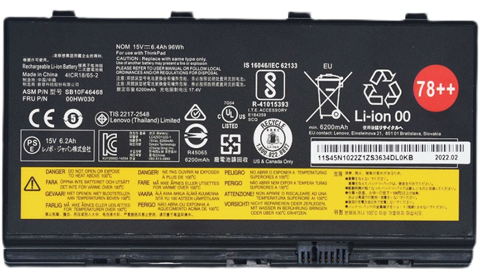 Laptop Battery Replacement for LENOVO ThinkPad-P72 