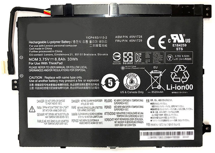 Laptop Battery Replacement for LENOVO 45N1733 