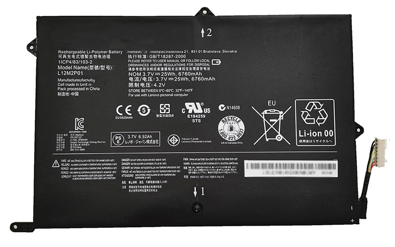 Laptop Battery Replacement for LENOVO L12N2P01 