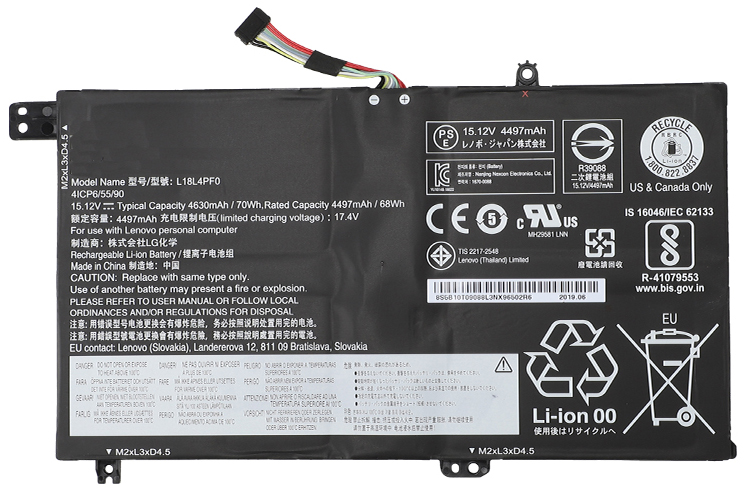 Laptop Battery Replacement for LENOVO L18L4PF4 