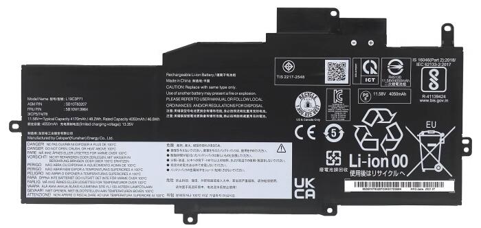 Laptop Battery Replacement for LENOVO L19M3P72 