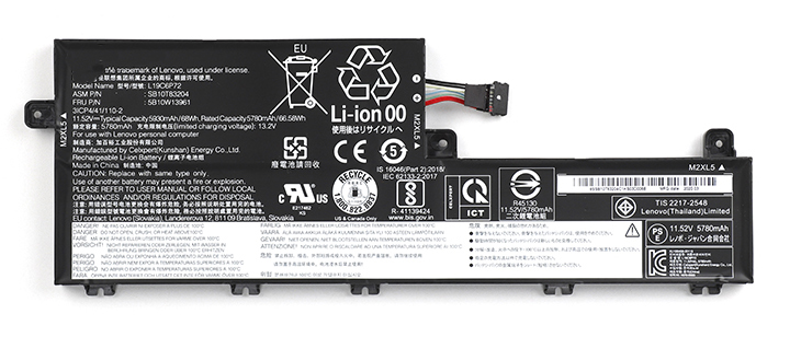 Laptop Battery Replacement for LENOVO L19C6P72 